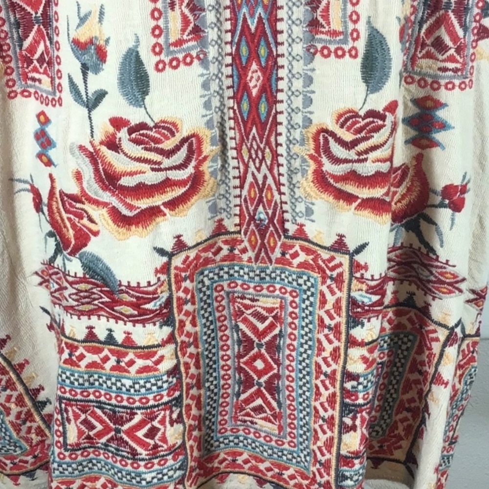 Johnny Was XL MIDI hoodie 💯% cotton heavily  embroidered draped wrap jacket - Picture 10 of 16